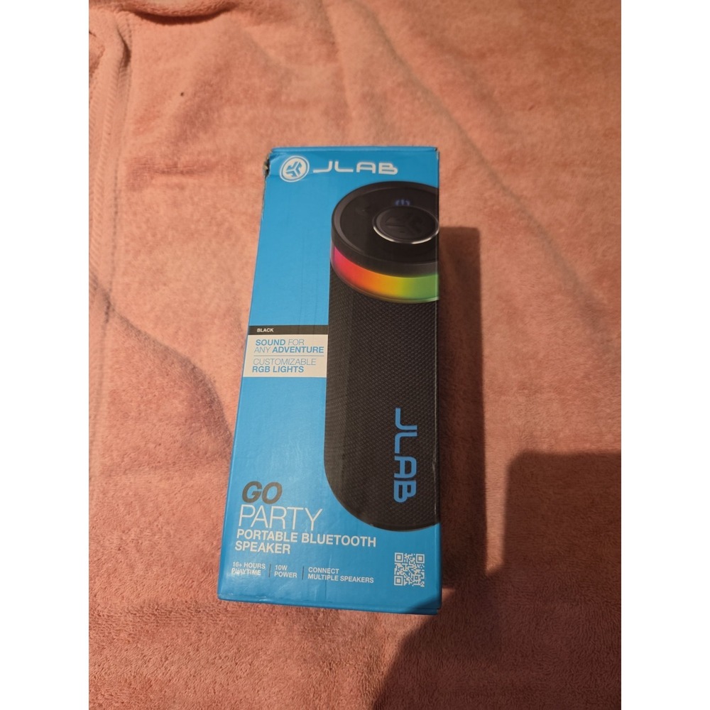 JLab JBuds Party‎ Portable Bluetooth Speaker 30W RGB Light SBJBUDSRBLK62 - New